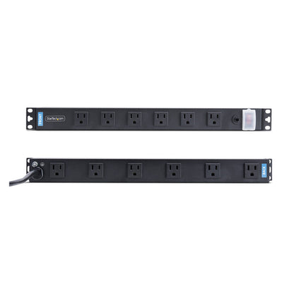 StarTech.com 12-Outlet Rackmount PDU, 1U Server Power Strip with Wide-Spaced Right-Angle Ports, Mounted Power Distribution Unit for 19-Inch Racks and Cabinets