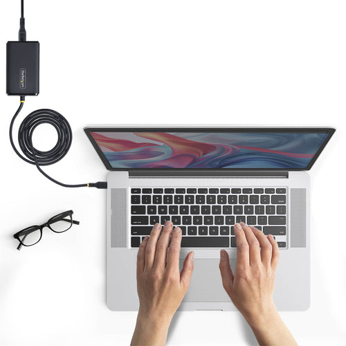 StarTech.com 65W USB-C Laptop Charger with 5ft (1.5m) Tethered USB-C Cable, Power Adapter Brick for Dell, XPS, HP ProBook, MacBook Pro, Microsoft Surface Pro