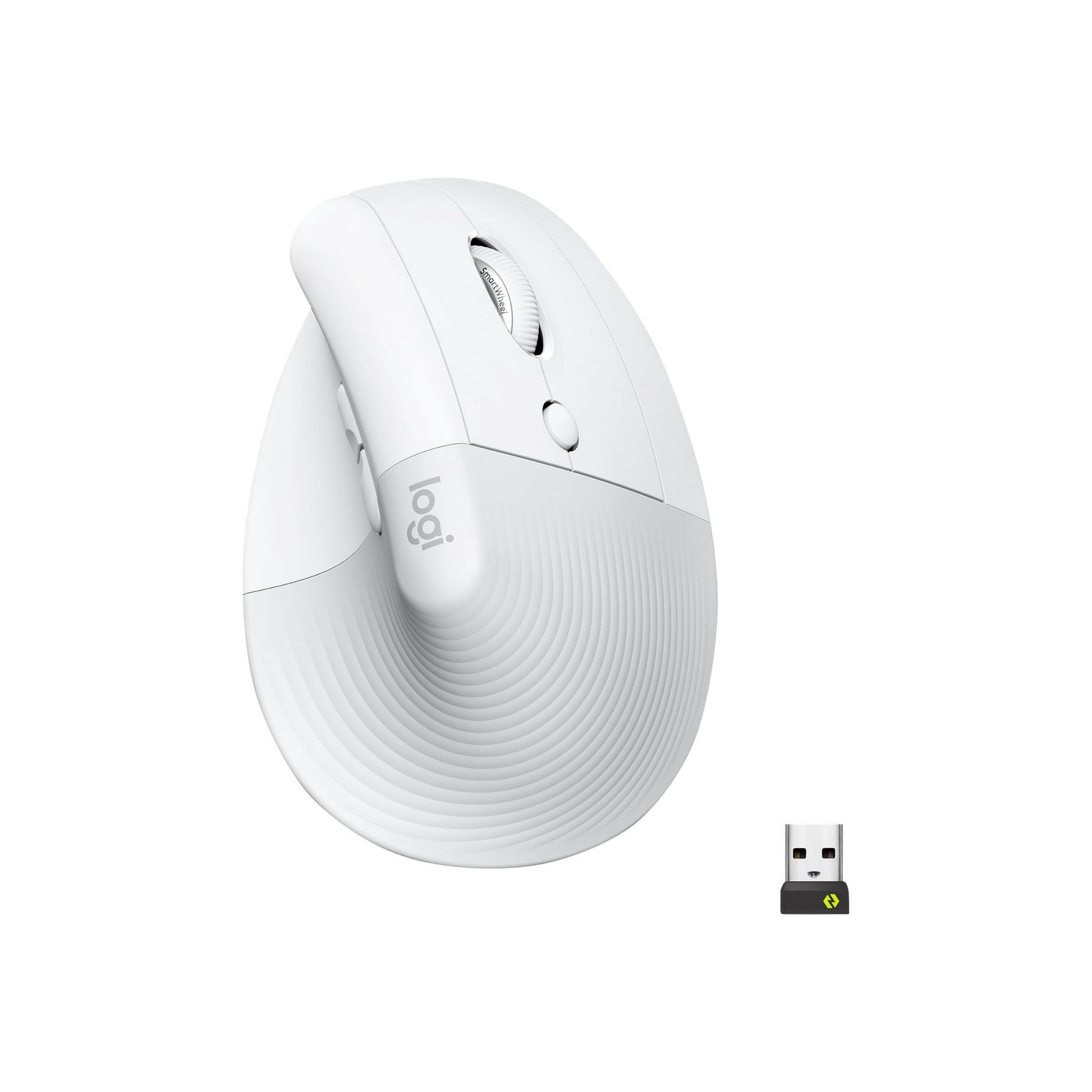 Logitech - Lift Vertical Wireless Ergonomic Mouse with 4 Customizable Buttons - Wireless - Off-White