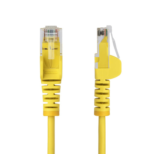 StarTech.com 5ft Yellow Slim CAT6 Ethernet Cable, Snagless, 100W PoE, UTP, LSZH, 28AWG Pure Bare Copper Wire, Slim RJ45 Network Patch Cord w/Strain Reliefs, Individually Tested