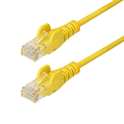 StarTech.com 15ft Yellow Slim CAT6 Ethernet Cable, Snagless, 100W PoE, UTP, LSZH, 28AWG Pure Bare Copper Wire, Slim RJ45 Network Patch Cord w/Strain Reliefs, Individually Tested