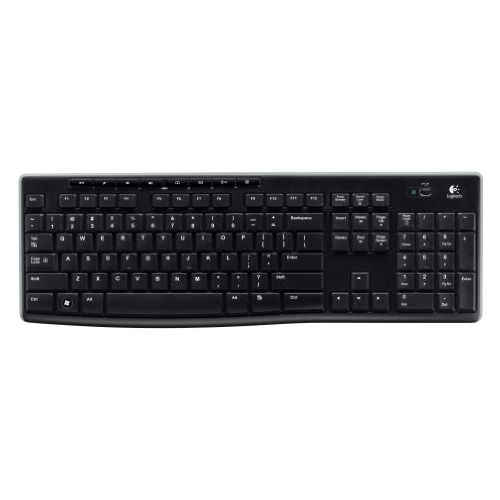 Logitech K270 Wireless Keyboard for Windows  2.4 GHz Wireless  Full-Size  Number Pad  Black