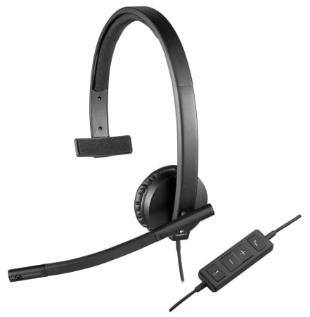 Logitech H570e USB Corded Single-Ear Headset - 981-000570