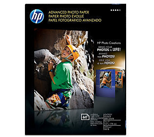 HP 5x7 60ct Advanced Photo Glossy Printer Paper - White (Q8690A)