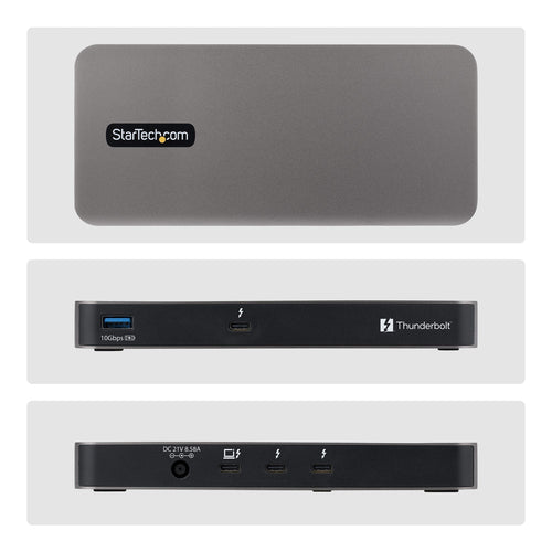 StarTech.com 4-Port Thunderbolt™ 5 Hub with Thunderbolt™ Share KVM, 80/120Gbps, 8K 60Hz or 4K 144Hz, 140W PD, USB-A 10Gbps, TB4 & USB4, MacBook M5 Pro M5 Max