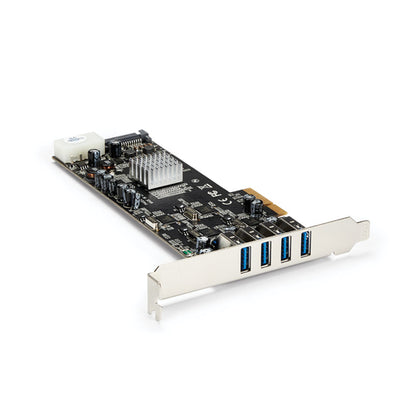 StarTech.com 4 Port USB 3.0 PCIe Card w/ 4 Dedicated 5Gbps Channels (USB 3.2 Gen 1) - UASP - SATA / LP4 Power - PCI Express Adapter Card
