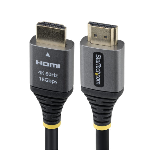 StarTech.com 1ft (30cm) Premium Certified High Speed HDMI Cable, 4K 60Hz/1440p 144Hz, HDMI 2.0 Cable with HDR10/ARC, 18Gbps, 4K HDMI Cord for Monitor/TV/Display, High-Flex TPE Jacket