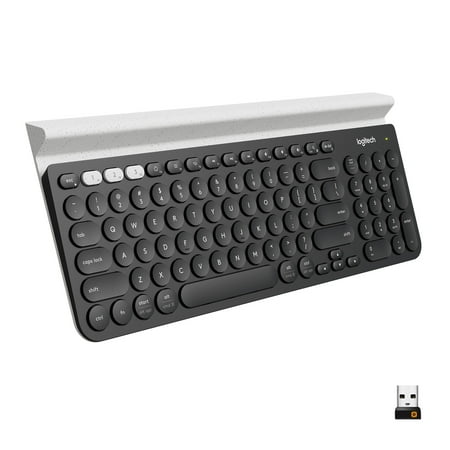 Logitech K780 Multi-Device Wireless Keyboard for Windows  Apple  Android or Chrome  Wireless 2.4GHz  Bluetooth  Smartphone and Tablet Cradle  Quiet  compatible with PC  Mac  Laptop
