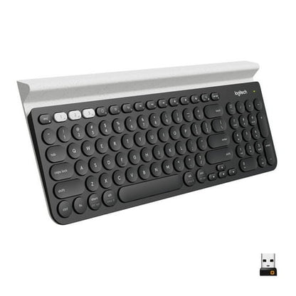 Logitech K780 Multi-Device Wireless Keyboard for Windows  Apple  Android or Chrome  Wireless 2.4GHz  Bluetooth  Smartphone and Tablet Cradle  Quiet  compatible with PC  Mac  Laptop