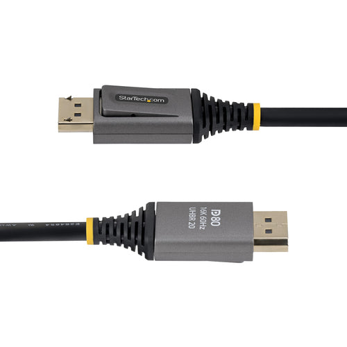 StarTech.com 6ft DisplayPort 2.1 Cable, VESA Certified DP80 DisplayPort Cable, Uncompressed 10K/8K 60Hz, 16K 60Hz/8K 240Hz w/DSC 1.2a, DP 2.1 Monitor Cord