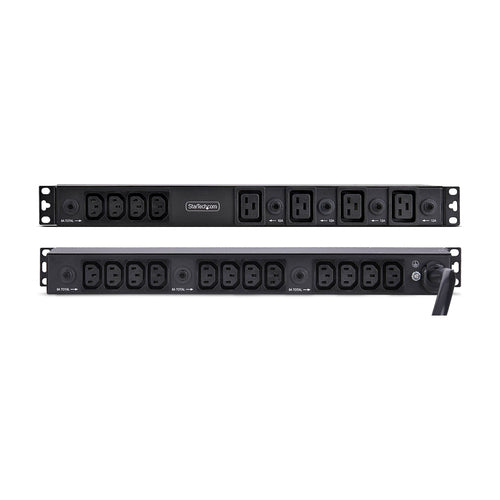 StarTech.com 20-Outlet Rackmount PDU, 1U Server Power Strip, 16x C13 + 4x C19, 8x Front and 12x Rear Outlets, NEMA L6-30P Wall Connection, 30A/240V, UL-Listed, TAA