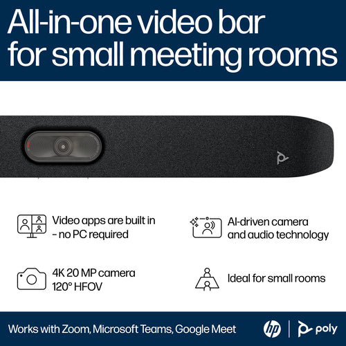 HP Poly Studio X32 All-In-One Video Bar No Power Supply