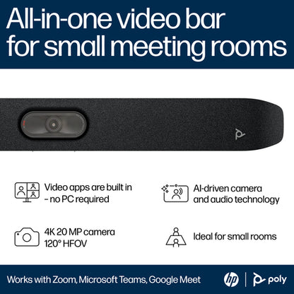 HP Poly Studio X32 All-In-One Video Bar No Power Supply