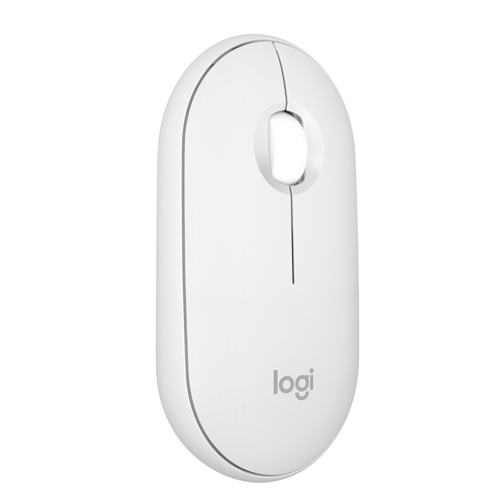 Logitech - Pebble Mouse 2 M350s Slim Lightweight Wireless Bluetooth Optical Silent Ambidextrous Mouse with Customizable Buttons - Wireless - Off-White