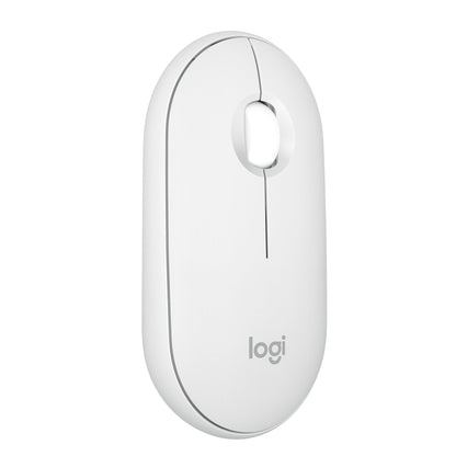 Logitech - Pebble Mouse 2 M350s Slim Lightweight Wireless Bluetooth Optical Silent Ambidextrous Mouse with Customizable Buttons - Wireless - Off-White