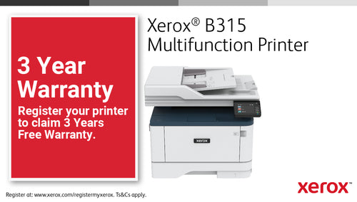 Xerox B315 A4 40ppm Wireless Duplex Copy/Print/Scan/Fax PS3 PCL5e/6 2 Trays 350 Sheets