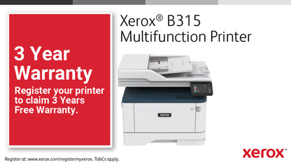 Xerox B315 A4 40ppm Wireless Duplex Copy/Print/Scan/Fax PS3 PCL5e/6 2 Trays 350 Sheets