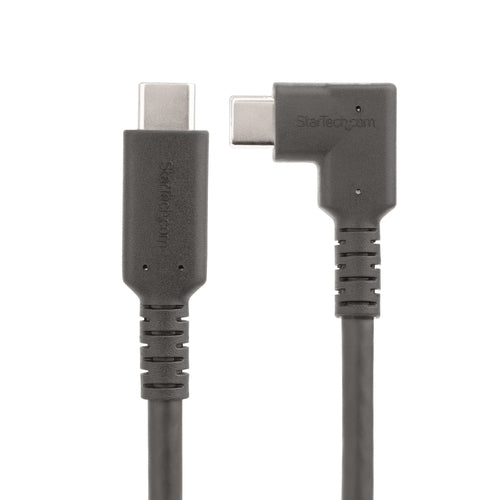 StarTech.com 3ft (1m) USB-C Cable, Right-Angled, USB 10Gbps, 100W (5A) Power Delivery, 8K 60Hz / 4K 144Hz DP Alt Mode, Rugged USB C Cord - Thunderbolt Compatible