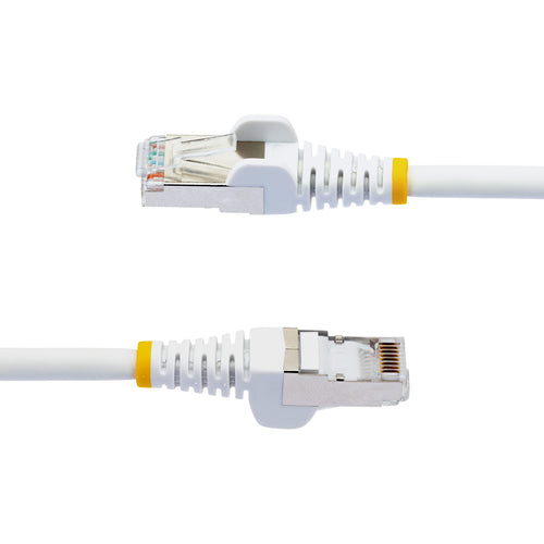 StarTech.com 1ft CAT6a Ethernet Cable - White - Low Smoke Zero Halogen (LSZH) - 10GbE 500MHz 100W PoE++ Snagless RJ-45 w/Strain Reliefs S/FTP Network Patch Cord