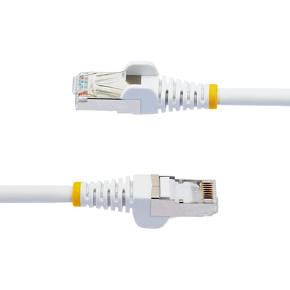 StarTech.com 1ft CAT6a Ethernet Cable - White - Low Smoke Zero Halogen (LSZH) - 10GbE 500MHz 100W PoE++ Snagless RJ-45 w/Strain Reliefs S/FTP Network Patch Cord