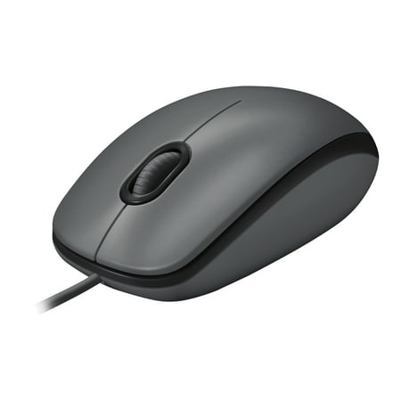 Logitech M100 Wired Optical Ambidextrous PC Mouse with 1000 DPI Optical Tracking  Gray