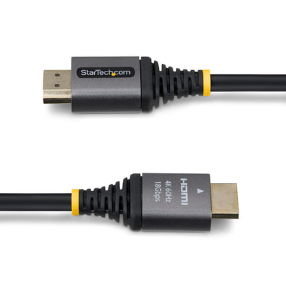 StarTech.com 1ft (30cm) Premium Certified High Speed HDMI Cable, 4K 60Hz/1440p 144Hz, HDMI 2.0 Cable with HDR10/ARC, 18Gbps, 4K HDMI Cord for Monitor/TV/Display, High-Flex TPE Jacket