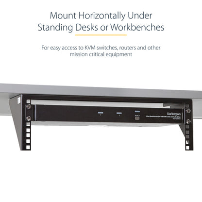 StarTech.com 3U 19” Wall Mount Vertical Rack Bracket, Wall Mount Patch Panel Bracket for Data/AV/IT/Computer Equipment, 3U Rack for Cabinet or Server Room, Supports 150lb (68kg) Capacity
