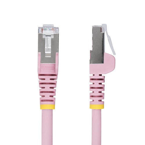 StarTech.com 6in Pink CAT6a Ethernet Cable, Snagless RJ45, 10GbE, 100W PoE++, S/FTP, LSZH, 27AWG Pure Bare Copper Wire, 500MHz, Shielded Network Patch Cord w/Strain Reliefs, Individually Tested/ETL Verified