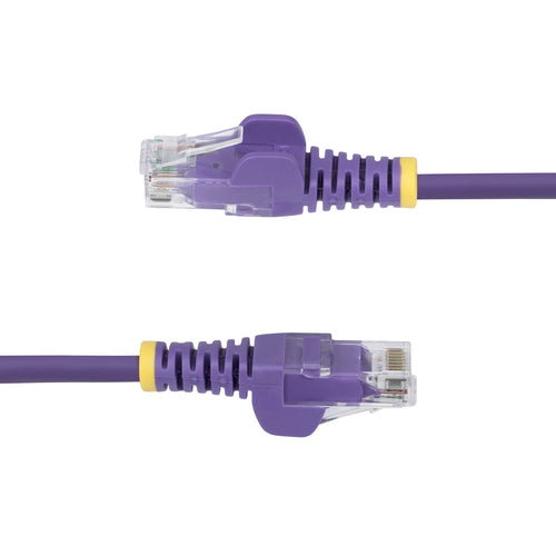 StarTech.com 6ft Purple Slim CAT6 Ethernet Cable, Snagless, 100W PoE, UTP, LSZH, 28AWG Pure Bare Copper Wire, Slim RJ45 Network Patch Cord w/Strain Reliefs, Individually Tested
