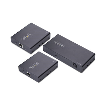 StarTech.com 2-Port HDMI Extender and Splitter Over CAT6, 4K 60Hz, Up to 230ft (70m), 1x2 HDMI over Ethernet Distribution Kit with IR and Power Over Cable