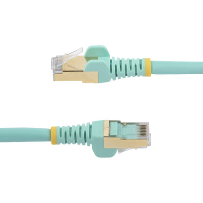 StarTech.com 3ft CAT6a Ethernet Cable - 10 Gigabit Shielded Snagless RJ45 100W PoE Patch Cord - 10GbE STP Network Cable w/Strain Relief - Aqua Individually Tested/Wiring is UL Certified/TIA
