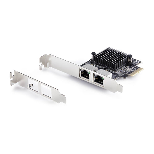 StarTech.com 2-Port 5G Gigabit PCIe Network Adapter Card, 5G/2.5G/1G/100M/10M PCI Express LAN Card, Realtek RTL8126, Windows and Linux, TAA Compliant