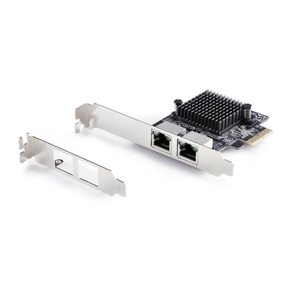 StarTech.com 2-Port 5G Gigabit PCIe Network Adapter Card, 5G/2.5G/1G/100M/10M PCI Express LAN Card, Realtek RTL8126, Windows and Linux, TAA Compliant