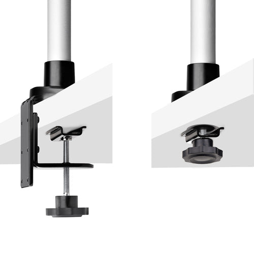 StarTech.com Monitor Desk Mount For 27in 16:9 or 30in 21:9 Ultrawide Screens, VESA 75x75/100x100, Tool-Less Arm Adjustments, C-Clamp/Grommet, Spring-Assisted Arm