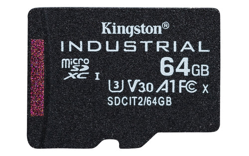 Kingston Technology 64GB microSDXC Industrial C10 A1 pSLC Card + SD Adapter