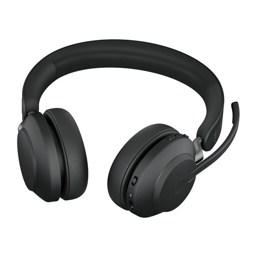 Jabra Evolve2 65 UC Stereo Std Headset Wireless Head-band Office/Call center USB Type-C Bluetooth Charging stand Black