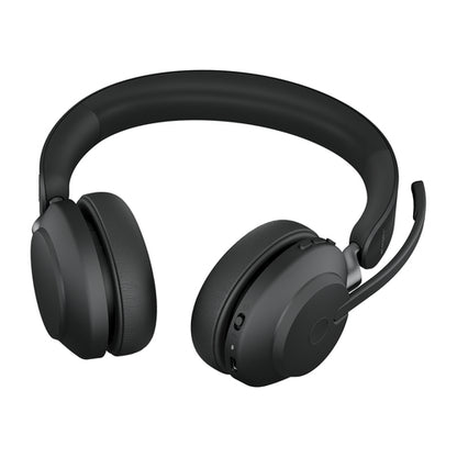 Jabra Evolve2 65 UC Stereo Std Headset Wireless Head-band Office/Call center USB Type-C Bluetooth Charging stand Black