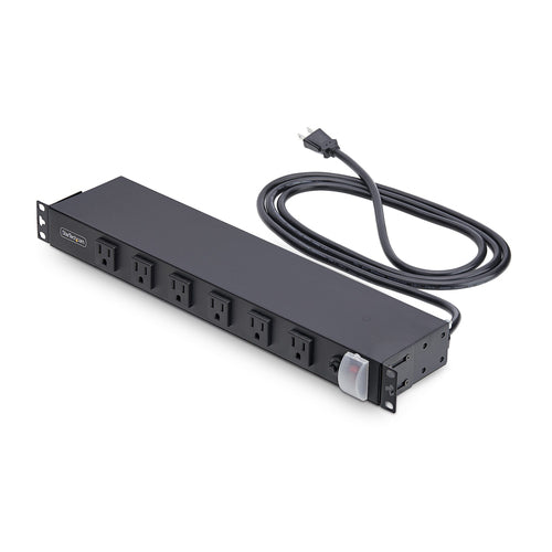 StarTech.com 12-Outlet Rackmount PDU, 1U Server Power Strip with Wide-Spaced Right-Angle Ports, Mounted Power Distribution Unit for 19-Inch Racks and Cabinets