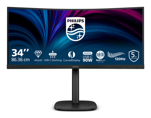 Philips 3000 series 34B2U3600C/27 computer monitor 86.4 cm (34") 3440 x 1440 pixels Wide Quad HD LCD Black