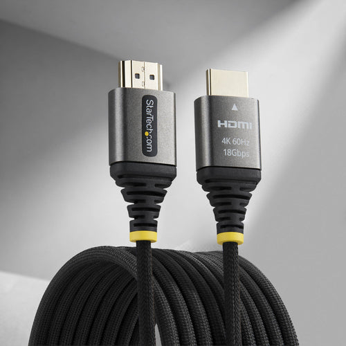 StarTech.com 10ft (3m) Premium Certified High Speed HDMI Cable, Ultra Flexible HDMI Cable, 4K 60Hz/1440p 144Hz w/HDR10/ARC, 18Gbps, High Flex Braided HDMI Cord