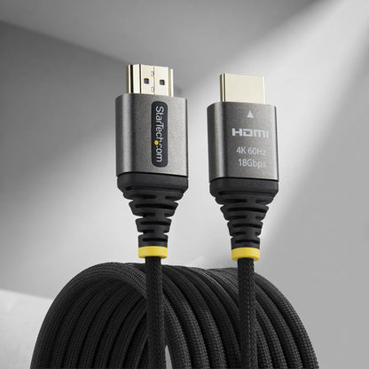 StarTech.com 6ft (1.8m) Premium Certified High Speed HDMI Cable, Ultra Flexible HDMI Cable, 4K 60Hz/1440p 144Hz w/HDR10/ARC, 18Gbps, High Flex Braided HDMI Cord