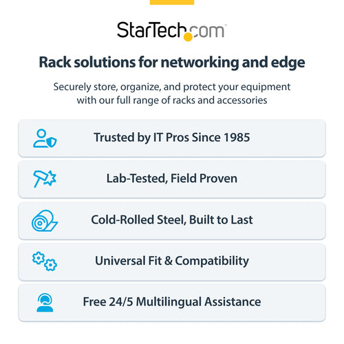 StarTech.com 4U Wall Mount Network Rack - 14 Inch Deep (Low Profile) - 19" Patch Panel Bracket for Shallow Server and IT Equipment, Network Switches - 44lbs/20kg Weight Capacity, Black