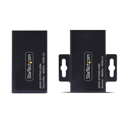 StarTech.com HDMI Extender Over CAT5e/CAT6, 4K 60Hz, Up to 200ft (60m), Transmitter and Receiver Kit, Power Over Cable, Compact Form Factor