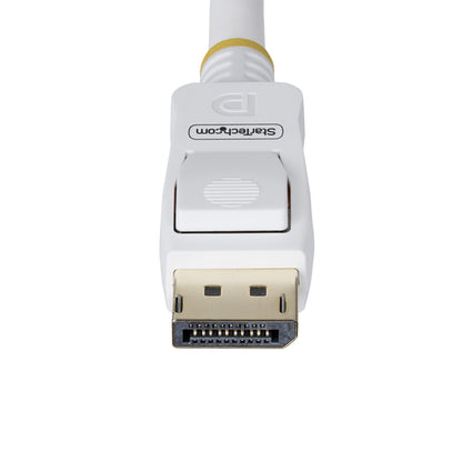 StarTech.com 6ft (1.8m) White VESA Certified DisplayPort 1.2 Cable, 4K 60Hz, 21.6Gbps, Latching DP Connectors, DP 1.2 DisplayPort Cable, DP Monitor Cord, M/M