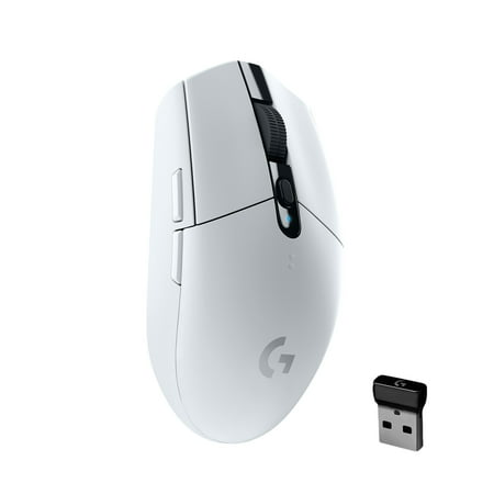 Logitech G305 LIGHTSPEED Wireless Gaming Mouse  HERO Sensor  12 000 DPI  Lightweight  6 Programmable Buttons  250h Battery  On-Board Memory  Compatible with PC  Mac - White