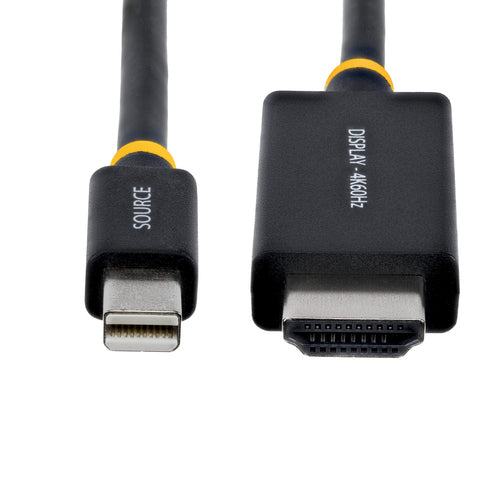 StarTech.com 3ft (91cm) Mini DisplayPort to HDMI Adapter Cable, 4K 60Hz with HBR3/HDCP 2.3/DPCP, MDP to HDMI 2.0, Active Video Converter, Mini DisplayPort Desktop to HDMI Monitor