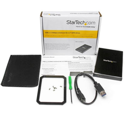 StarTech.com USB 3.1 (10 Gbps) Enclosure for 2.5” SATA Drives - TAA