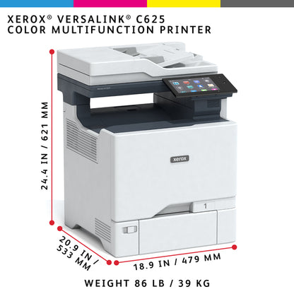 Xerox VersaLink C625 A4 50ppm Duplex Copy/Print/Scan/Fax PS3 PCL5e/6 2 Trays 650 Sheets