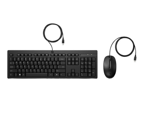 HP 225 WIRED MOUSE AND KB G2 UNITED STATES / CANADA ENGLISH keyboard Mouse included Office USB Black
