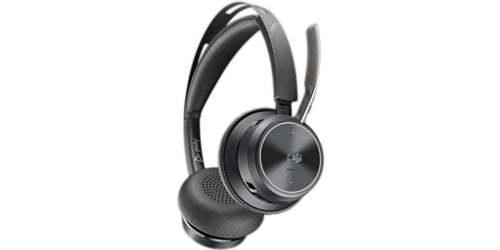 HP Poly Voyager Focus 2 Microsoft Teams Certified USB-C-C Headset +USB-C/A Adapter +Charging Stand